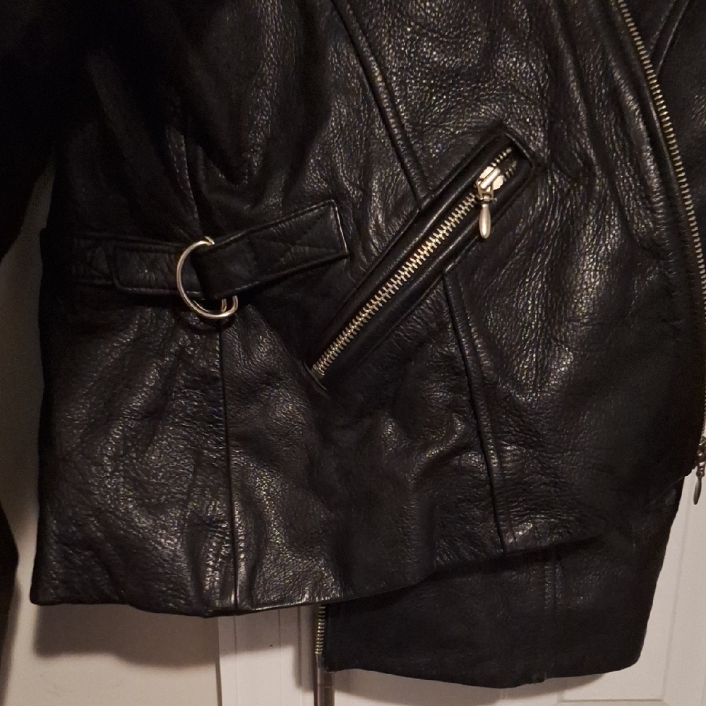 Guess Men's Black Leather Bomber Jacket - Picture 5 of 10